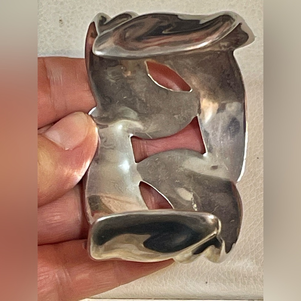 VTG Southwest Mexico Sterling Silver Classic Cuff Bangle Bracelet 86 G Sz 7” - Picture 5 of 10